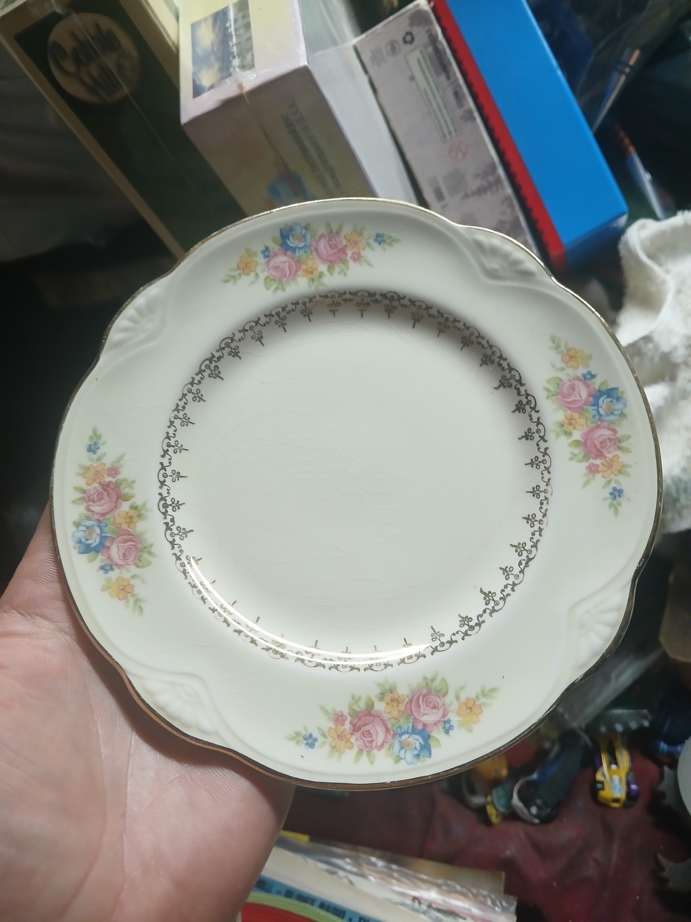 vintage Homer Laughlin China bread and butter plate in the Virginia Rose